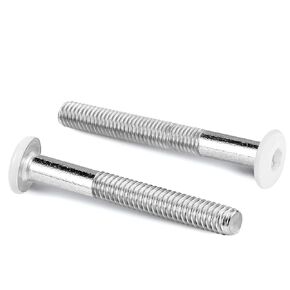 M6-1.0 x 35mm Flat Head Socket Head Screw Furniture Bolts Countersunk Connector Screws, Carbon Steel, Bright Finish, Fully Threaded, White, 25 PCS