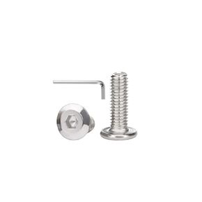 M6 x 30mm 30Pcs Flat Head Hex Socket Cap Screws Bolts,Full Machine Thread Coverage，304 Stainless Steel (with Hex Spanner)