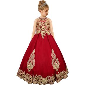 ABAO SISTER Flower Girl Dress Lace Applique Beaded Communion Dress Formal Ball Gown 1-12 Years