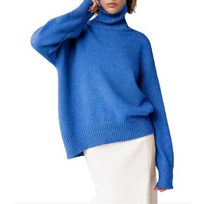 JASCLS Women's Turtleneck Sweater Chunky Long Sleeve Knitted Pullover Sweaters Oversized Trendy Fall Winter Basic Jumper Top