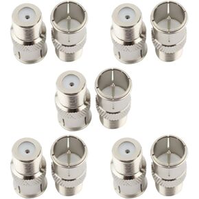 SaferCCTV Coaxial Cable Connector, F Type Push On Quick Coax Connectors Adapter for RVers Satellite Dish Cable TV Internet RV Trailer Coax Cable, 10Pcs
