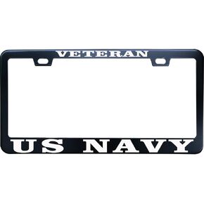 Military Heavy Duty License Plate Frame - US Army Armor Veteran