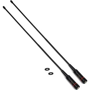 TWAYRDIO 15-Inch Whip Antenna, SMA Female Antenna, Dual Band 2m/70cm Handheld Radio Antenna Replacement for BaoFeng UV-82 UV-5R BF-F8HP GT-3 BF-888S YAESU FT-65 Walkie Talkie Two Way Radio, Pack of 2
