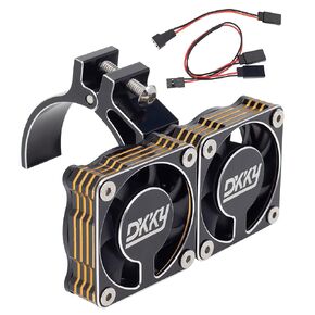 DKKY RC Motor Cooling Fan Heatsink 47-51mm Adjustable 15000 RPM for 1/5 1/8 ARRMA Infraction, Felony, Limitless and Axial 1717 4985 Motor, Red