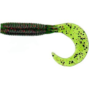 Yamamoto Gary Fishing - Swimming Soft Plastic Bass Lure Baits, Watermelon with Large Black and Small Red, 4" SINGLE TAIL GRUB, 20 Pack