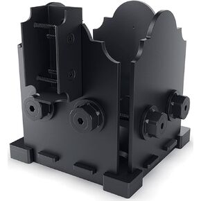 Ozco 56671 Laredo Sunset 6 in. x 6 in. Elevated Post Base with Single Rail Saddle, Black Galvanized Steel (1 kit per pack)