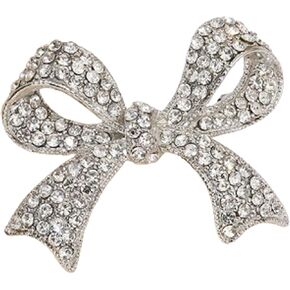 Rhinestone Bow Brooch Pins,Vintage Crystal Ribbon Bow Pearl Lapel Pins Elegant Clothes Hat Bag Brooch Accessories for Women Girls