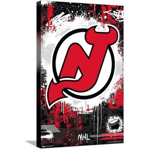 Trends International NHL New Jersey Devils - Maximalist Logo 23 Wall Poster, 14.72" x 22.37", Stretched Canvas