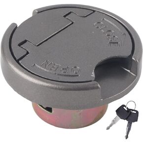 Acouto Fuel Gas Tank Cap Lock Cover with Keys for GY6 for TAOTAO Scooter Motorcycle Stainless Steel Replacement Parts