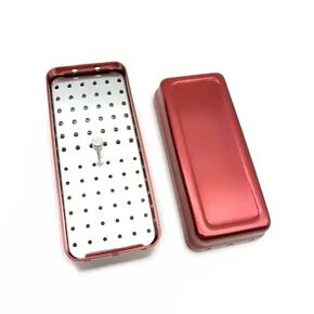Red Endo Files Aluminum Box Disinfection Sterilizing Storage Case Bur Holder Stand Organizer Box 72 Holes