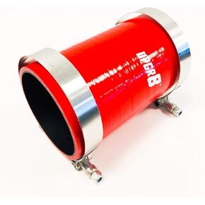Universal 4-Ply High Performance 3.5" 89mm Straight Coupler Silicone Hose 152MM Length + T Bolt Clamp (3.5" Red)