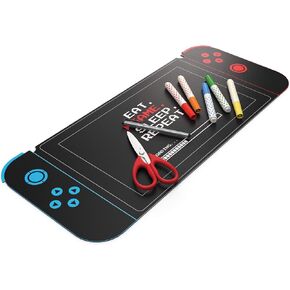 Uncommon Desks Kid's Desk Mat - For Schoolwork Arts & Crafts - Fun Computer & Mouse Pad Blotter - Washable Cover - Student School Organizer - Cute Office, Home School Supplies - Game Controller Design