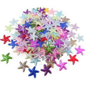 Honbay 300PCS Starfish Resin Flatback Cabochons Slime Charms Mixed Color Resin Embellishments for DIY Phone Case Decoration Scrapbooking Handcraft Accessories (18mm)