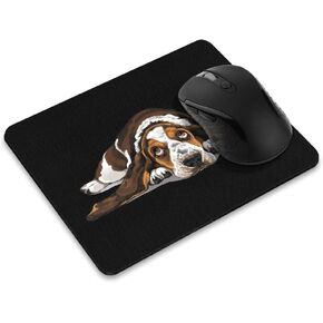 لوحة ماوس مستطيلة غير قابلة للانزلاق، لوحة ماوس WIRESTER Boston Terrier Dog مستلقية وتبحث عن لوحة ماوس للمنزل والمكتب ومكتب الألعاب