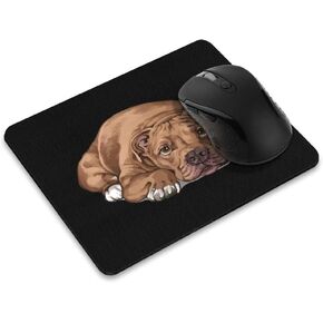 Non-Slip Rectangle Mousepad, WIRESTER Boston Terrier Dog Lying Down Looking Up Mouse Pad for Home, Office and Gaming Desk