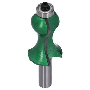 Jeanoko 11.8mm Shank Half Round Wood Router Bit High Strength Stair Handrail Shape Milling Cutter Flute Line Wood Drilling Tool for Wood Trimming