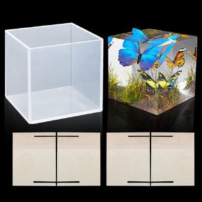 Rolin Roly Cube Resin Molds 3.15"Square Silicone Mold Geometry Epoxy Casting Mould 3D Clear Casting Moulds DIY for Jewelry Craft Art Making Home Decoration