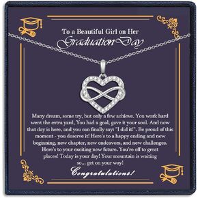EPIRORA Class of 2024 Graduation Gifts for Her, Infinity Heart Pendant Necklace for Women Girls, 5th 8th Grade High School College Master Degree Grad Jewelry Gifts for Graduates