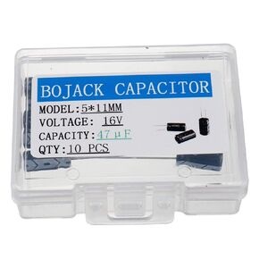 BOJACK 5X11mm 47uF 16V 47MFD 16Voltage ±20% Aluminum Electrolytic Capacitors(Pack of 10 Pcs)