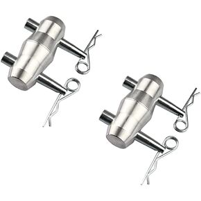 2 pack Aluminum Double Ended Conical Coupler with Clips Pin DJ Stage Truss Clamp Trusses Parts - Fit F34 F33 Pipe 50mm (Half Conical Coupler)