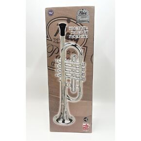 My First Toy Trumpet for Kids in Silver Finish with 4 Keys is a Great Learning Kid Toy Instrument and Teaching Tool for Children Ages 3+ BPA Free.