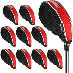 Andux Mesh Golf Iron Club Head Covers Clear Window Left and Right Handed 10pack