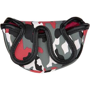 Golf Builder Red Camouflage Golf Club Mid Mallet Putter Head Cover Small Mallet Cover for Center Shaft Putters with Magnetic Closure