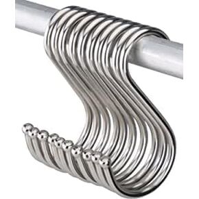 10 Pack in Pack S Shaped Hooks Hanging Hooks Hangers for Bathroom, Bedroom, Office and Kitchen(Black & Large)