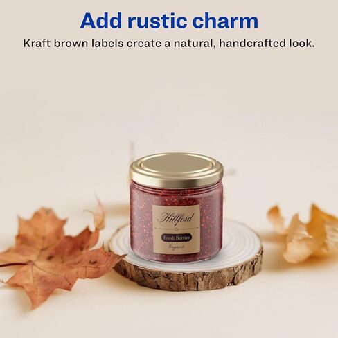 Avery Kraft Brown Square Labels with Sure Feed, 1.5" x 1.5", 1,000 Kraft Brown Labels, Print-to-The-Edge, Laser/Inkjet Printable Labels in Saudi Arabia