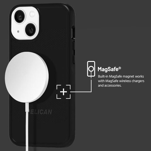 Pelican iPhone 13 Case with Screen Protector [Compatible With MagSafe] [10FT MIL-Grade Drop Protection] Shockproof Phone Case Cover for iPhone 13 with 9H Tempered Glass Film, Anti-Yellowing - Clear in Saudi Arabia