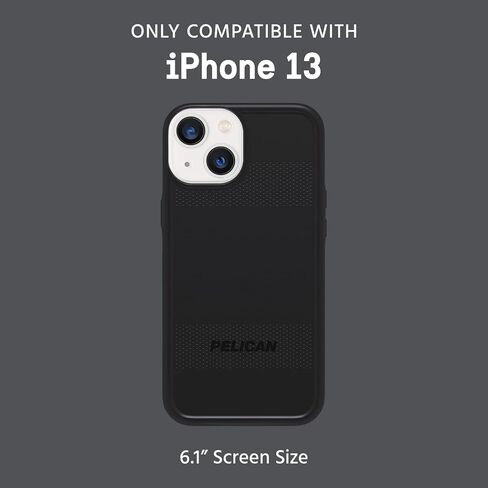Pelican iPhone 13 Case with Screen Protector [Compatible With MagSafe] [10FT MIL-Grade Drop Protection] Shockproof Phone Case Cover for iPhone 13 with 9H Tempered Glass Film, Anti-Yellowing - Clear in Saudi Arabia