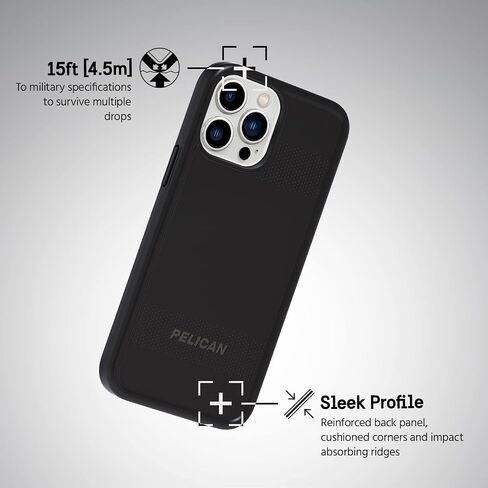 Pelican iPhone 13 Case with Screen Protector [Compatible With MagSafe] [10FT MIL-Grade Drop Protection] Shockproof Phone Case Cover for iPhone 13 with 9H Tempered Glass Film, Anti-Yellowing - Clear in Saudi Arabia