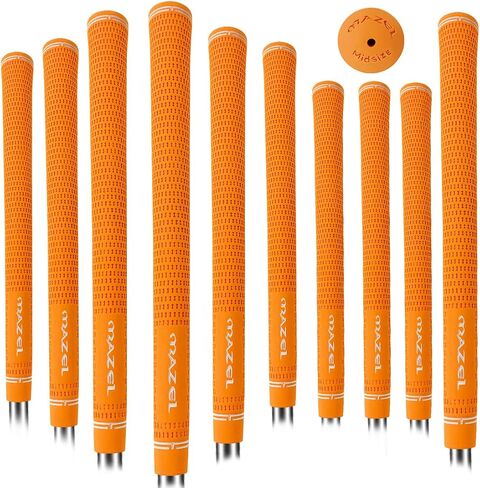 MAZEL Rubber Golf Grips Set of 10 - Midsize/ Standard Non-Slip Performance All-Weather Golf Club Grips for Driver,Chipper,Iron,Hybrid in Saudi Arabia
