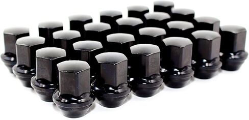 Set of 24 Veritek 14x1.5mm Black 7/8 22mm Hex Duplex Large Wide Acorn Seat OEM Style 1.5 Inch 38.5mm Lug Nuts For Buick Cadillac Chevy Chevrolet Chrysler Dodge Jeep RAM Factory Wheels VPE-14155330BK24 in Saudi Arabia