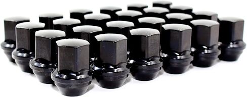 Set of 24 Veritek 14x1.5mm Black 7/8 22mm Hex Duplex Large Wide Acorn Seat OEM Style 1.5 Inch 38.5mm Lug Nuts For Buick Cadillac Chevy Chevrolet Chrysler Dodge Jeep RAM Factory Wheels VPE-14155330BK24 in Saudi Arabia