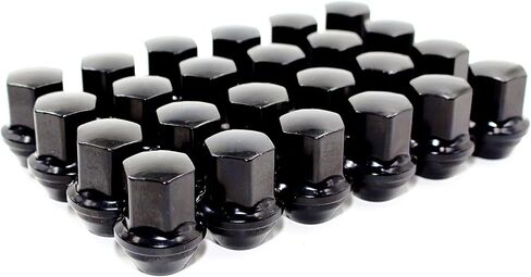 Set of 24 Veritek 14x1.5mm Black 7/8 22mm Hex Duplex Large Wide Acorn Seat OEM Style 1.5 Inch 38.5mm Lug Nuts For Buick Cadillac Chevy Chevrolet Chrysler Dodge Jeep RAM Factory Wheels VPE-14155330BK24 in Saudi Arabia