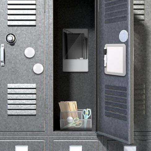 Magnetic Locker Accessories, Back to School Essentials, Include Magnetic Mirror with Holder, Magnetic Mesh Pen Holder, Small Whiteboard and Magnets for Office School Locker Organizer (Black) in Saudi Arabia