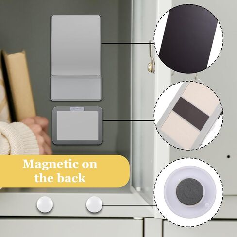 Magnetic Locker Accessories, Back to School Essentials, Include Magnetic Mirror with Holder, Magnetic Mesh Pen Holder, Small Whiteboard and Magnets for Office School Locker Organizer (Black) in Saudi Arabia