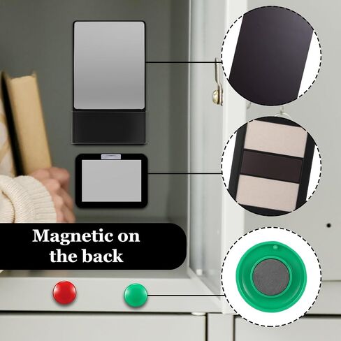 Magnetic Locker Accessories, Back to School Essentials, Include Magnetic Mirror with Holder, Magnetic Mesh Pen Holder, Small Whiteboard and Magnets for Office School Locker Organizer (Black) in Saudi Arabia