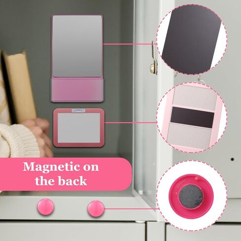 Magnetic Locker Accessories, Back to School Essentials, Include Magnetic Mirror with Holder, Magnetic Mesh Pen Holder, Small Whiteboard and Magnets for Office School Locker Organizer (Black) in Saudi Arabia