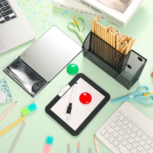 Magnetic Locker Accessories, Back to School Essentials, Include Magnetic Mirror with Holder, Magnetic Mesh Pen Holder, Small Whiteboard and Magnets for Office School Locker Organizer (Black) in Saudi Arabia
