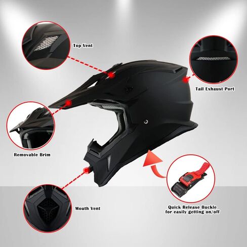 1Storm Adult Motocross Helmet BMX MX ATV Dirt Bike Downhill Mountain Bike Helmet Racing Style H637 in Kuwait