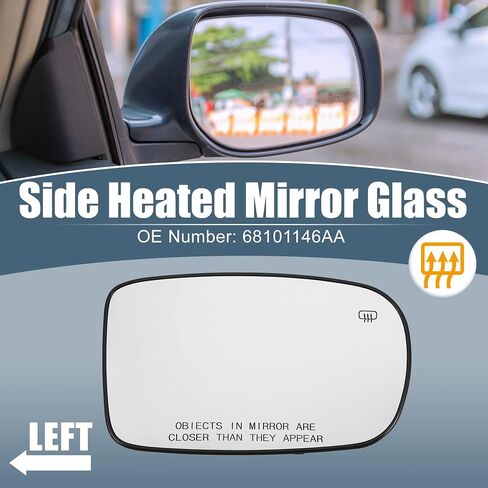 Heated Mirror Glass 68101146AA W/Backing Plate Right Passenger Side Car Exterior Mirror Glass for Chrysler 200 2011-2017 for Dodge Charger 2011-2021 in Saudi Arabia