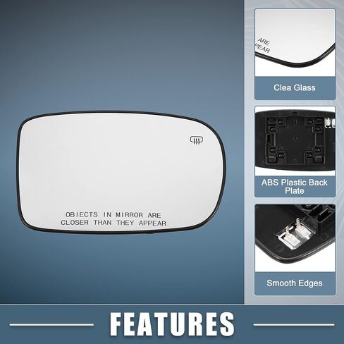 Heated Mirror Glass 68101146AA W/Backing Plate Right Passenger Side Car Exterior Mirror Glass for Chrysler 200 2011-2017 for Dodge Charger 2011-2021 in Saudi Arabia