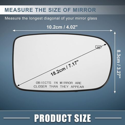 Heated Mirror Glass 68101146AA W/Backing Plate Right Passenger Side Car Exterior Mirror Glass for Chrysler 200 2011-2017 for Dodge Charger 2011-2021 in Saudi Arabia