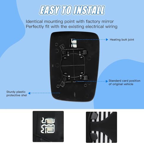 مرآة زجاجية للرؤية الخلفية من جانب السائق، مرآة خارجية متوافقة مع مرآة الشاحنة Ram 1500 2500 2009 2010 2011 2012 2013 2014 2015 2016 2017 2018 (جانب السائق) in Kuwait