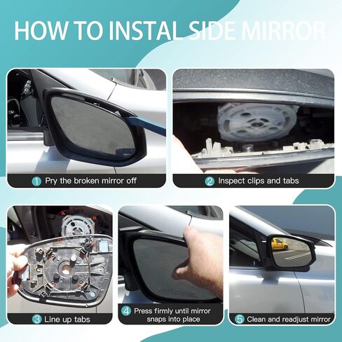 مرآة زجاجية للرؤية الخلفية من جانب السائق، مرآة خارجية متوافقة مع مرآة الشاحنة Ram 1500 2500 2009 2010 2011 2012 2013 2014 2015 2016 2017 2018 (جانب السائق) in Kuwait