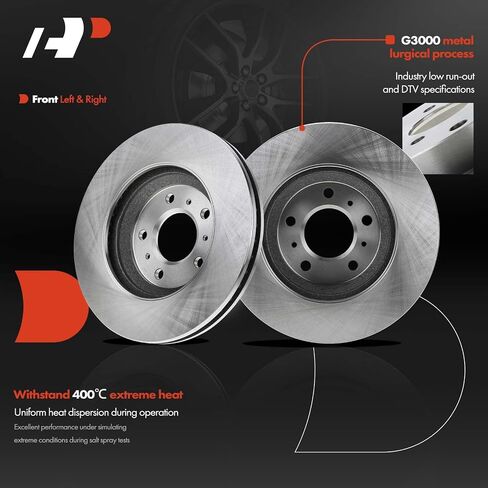 A-Premium 11.93 in (303mm) Front Vented Disc Brake Rotors + Ceramic Pads Kit Compatible with Select Buick and Chevy Models - Lucerne 06-11, Impala 06-13, Impala Limited 14-16, Monte Carlo 06-07, 6-PC in Saudi Arabia