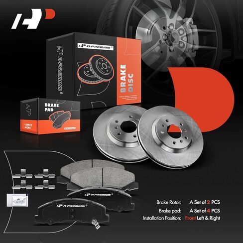 A-Premium 11.93 in (303mm) Front Vented Disc Brake Rotors + Ceramic Pads Kit Compatible with Select Buick and Chevy Models - Lucerne 06-11, Impala 06-13, Impala Limited 14-16, Monte Carlo 06-07, 6-PC in Saudi Arabia