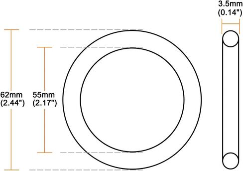 uxcell Silicone O-Ring, 85mm OD, 78mm ID, 3.5mm Width, VMQ Seal Rings Gasket, Red in Saudi Arabia